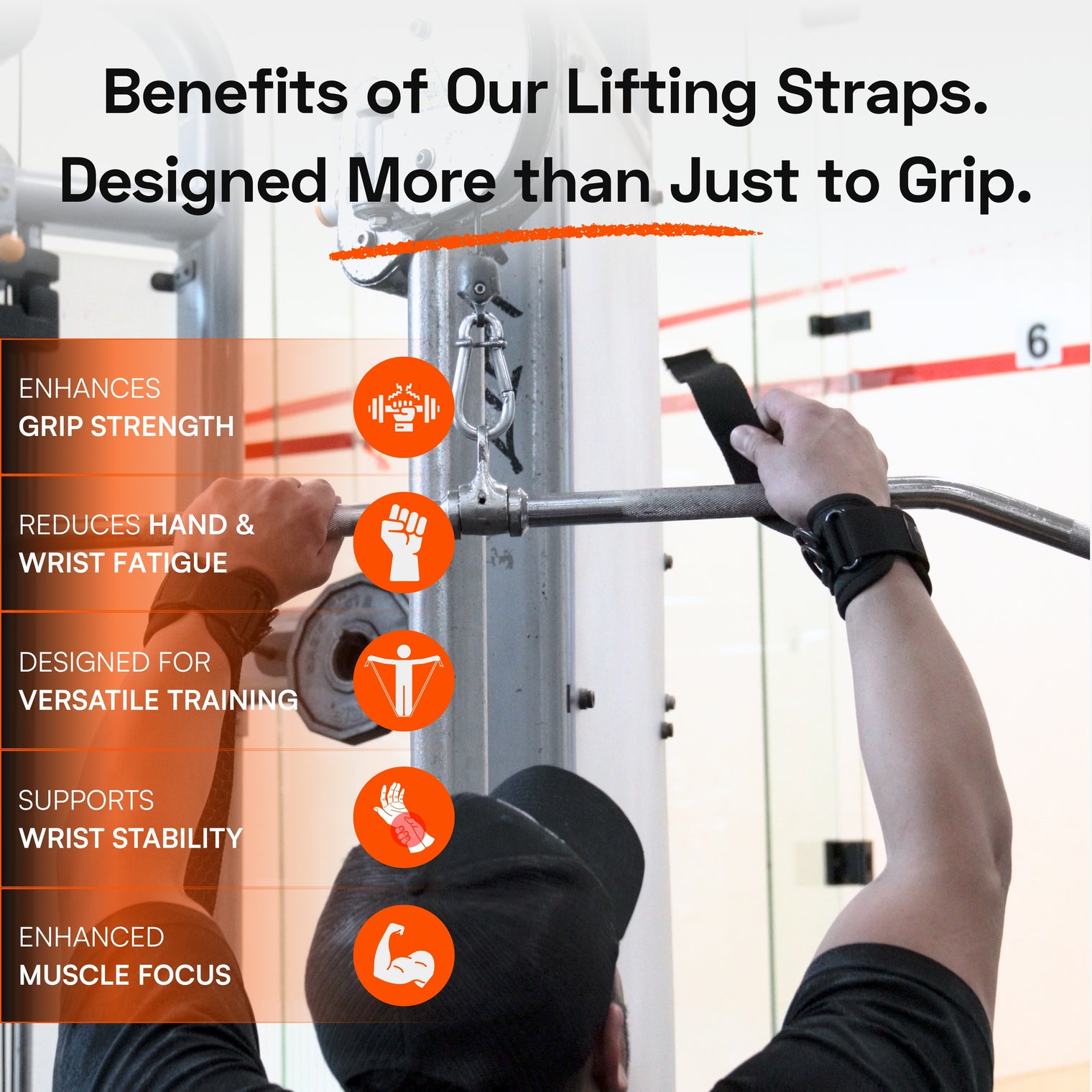 Weight Lifting Straps with Cuffed D-Rings