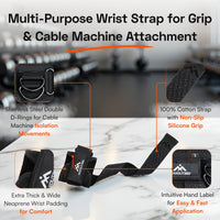 Weight Lifting Straps with Cuffed D-Rings