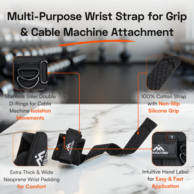 Weight Lifting Straps with Cuffed D-Rings