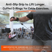 Weight Lifting Straps with Cuffed D-Rings